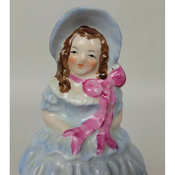 Vintage W.H. Goss Southern Belle Girl in Blue Dress Bell England - Picture 5 of 7